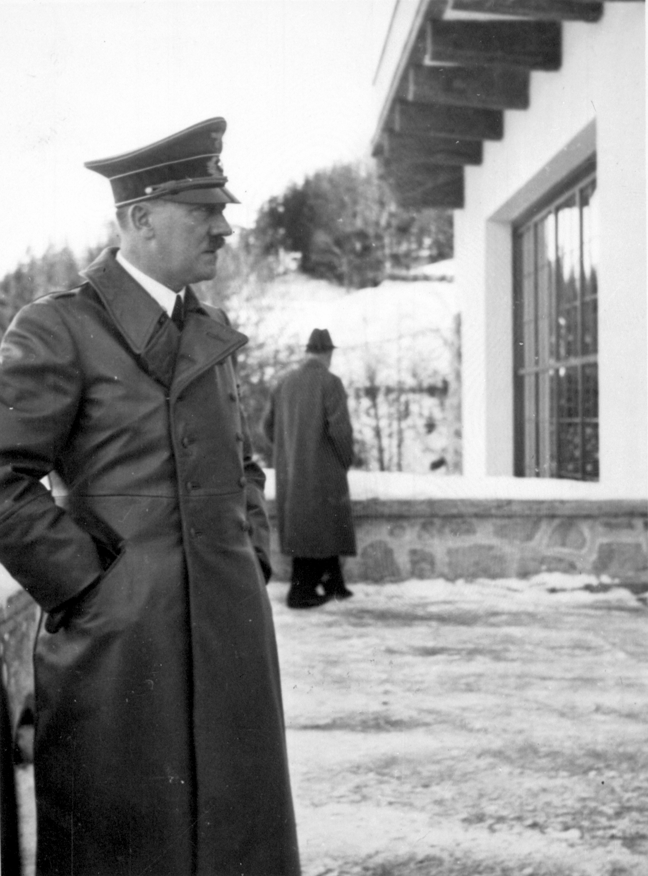 Adolf Hitler on the Berghof terrace early January 1940, from Eva Braun's albums
